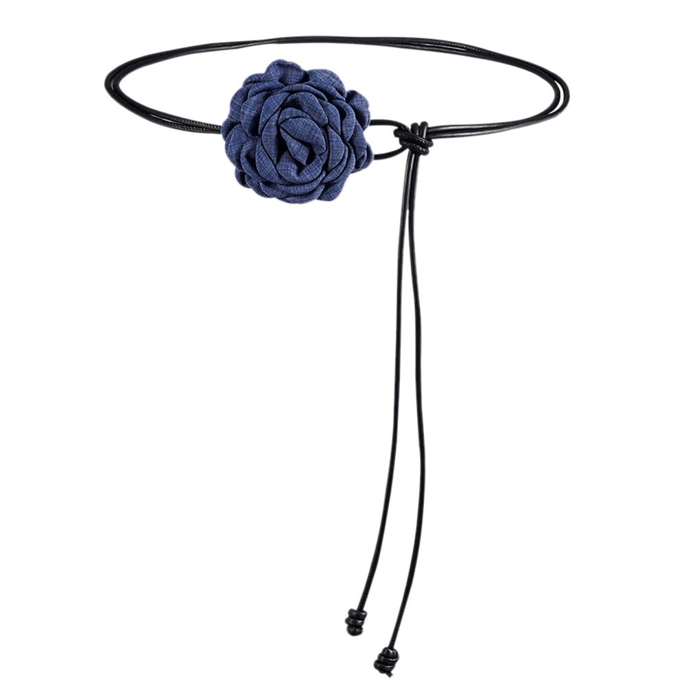 8967 Women Boho Pu Leather Big Flower Waist Belt Dresses Tie Bow Band (b